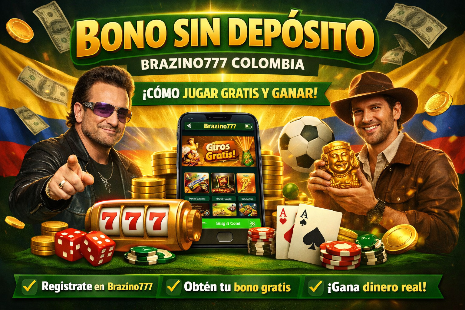 Bono sin depósito Colombia cómo jugar gratis y ganar
