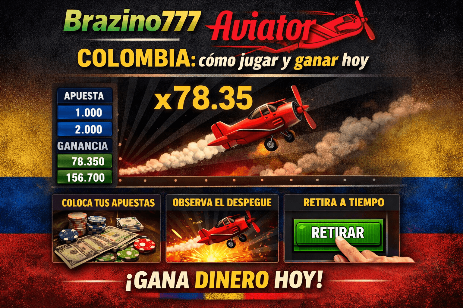 Brazino777 Aviator Colombia cómo jugar y ganar hoy